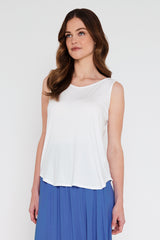 V Neck Singlet - Ivory