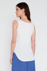 V Neck Singlet - Ivory